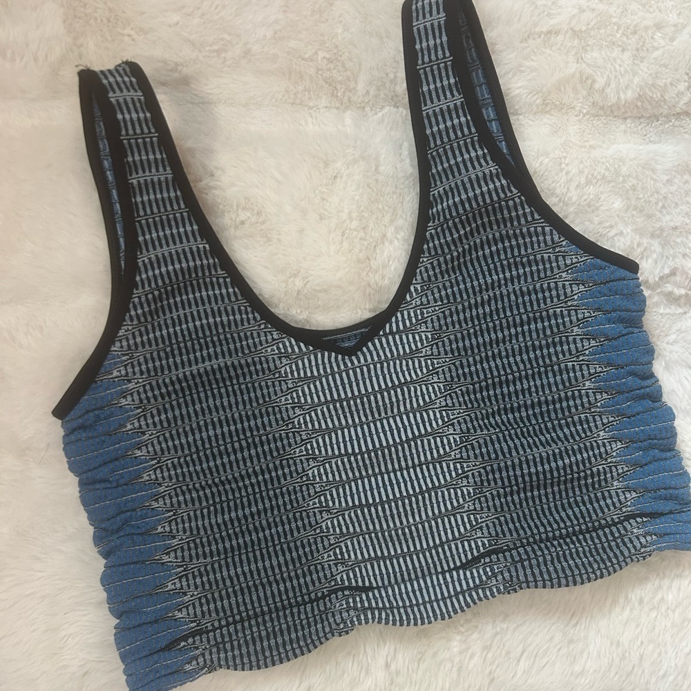Urban Outfitters Out from Under M L Bralette Blue and Black Textured